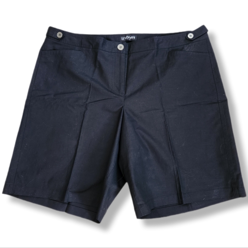 Lane Bryant Black Flat Front Stretch Bermuda Shorts Classic Style Size 20